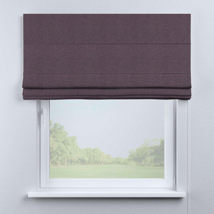 Римская штора «Кортин» для проема, ткань лён димаут, светло-фиолетовый