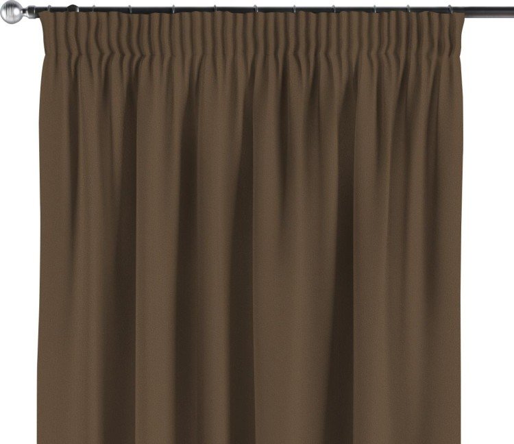 Комплект штор блэкаут однотонный коричневый, на тесьме «Карандаш»